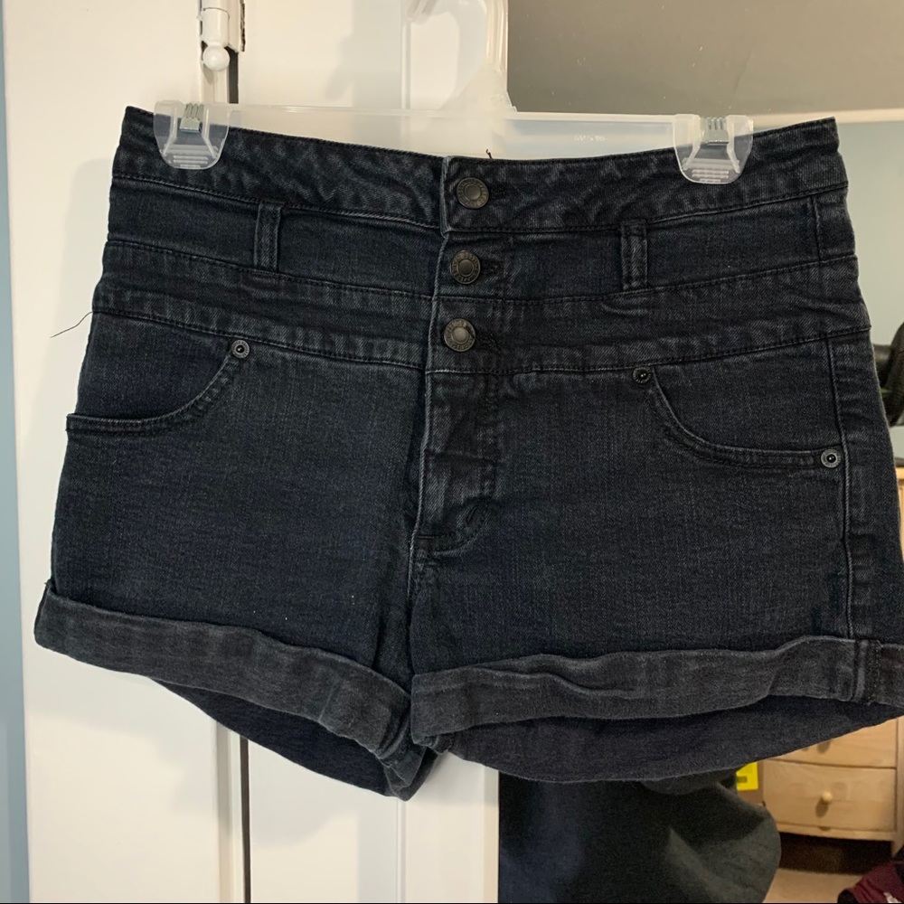 mossimo high waisted black jean shorts